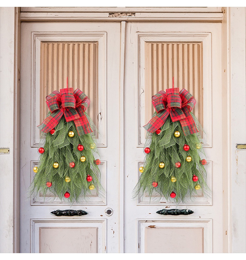 Christmas,Friendship Gifts,Thank You,Christmas Ball Net Garland Door Hanging – Decoration Props